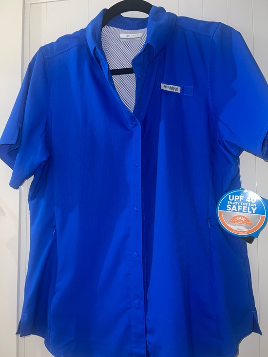 Columbia Tops - Columbia Women's Royal Blue Sun Protection Button-Up Shirt